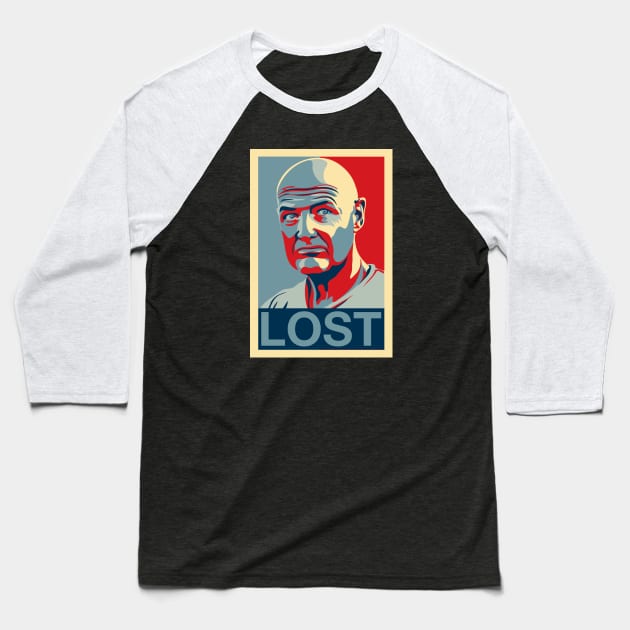John Locke - Lost Baseball T-Shirt by Randomart
